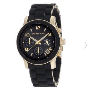 Michael Kors Black and Gold Chronograph Watch